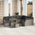 Garten-Sofa-Set mit Kissen mit Speicher 12 pcs Grau