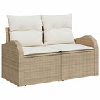 Garten-Sofa-Set mit Kissen mit Speicher 13 pcs Beige und Creme