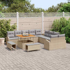 Garten-Sofa-Set mit Kissen 13 pcs Beige und Hellgrau