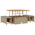Garten-Sofa-Set mit Kissen 13 pcs Beige und Hellgrau