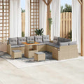Garten-Sofa-Set mit Kissen 13 pcs Beige und Hellgrau