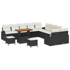 Garten-Sofa-Set mit Kissen 13 pcs Schwarz und Creme