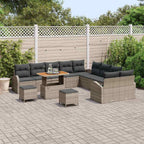 Garten-Sofa-Set mit Kissen mit Speicher 13 pcs Grau