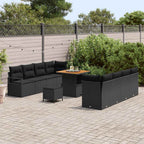 Garten-Sofa-Set mit Kissen mit Speicher Schwarz 80 x 80 x 71 cm