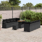 Garten-Sofa-Set mit Kissen mit Speicher Schwarz 90 x 55 x 71 cm