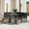 Garten-Sofa-Set mit Kissen mit Speicher 8 pcs Grau