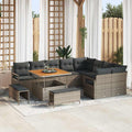 Garten-Sofa-Set mit Kissen mit Speicher 12 pcs Grau