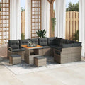 Garten-Sofa-Set mit Kissen mit Speicher 12 pcs Grau