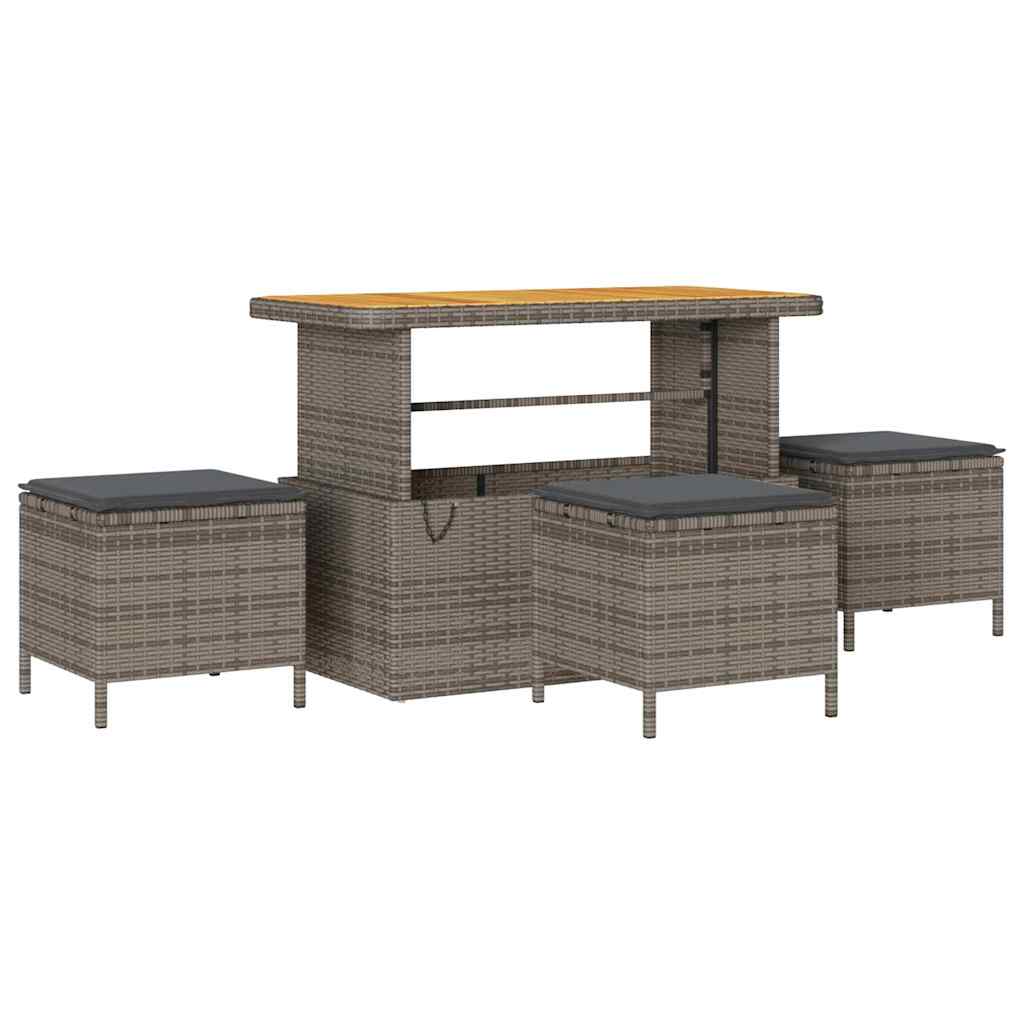 Garten-Sofa-Set mit Kissen mit Speicher 13 pcs Grau