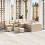 Garten-Sofa-Set mit Kissen mit Speicher 13 pcs Beige und Creme