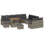 Garten-Sofa-Set mit Kissen mit Speicher 13 pcs Grau
