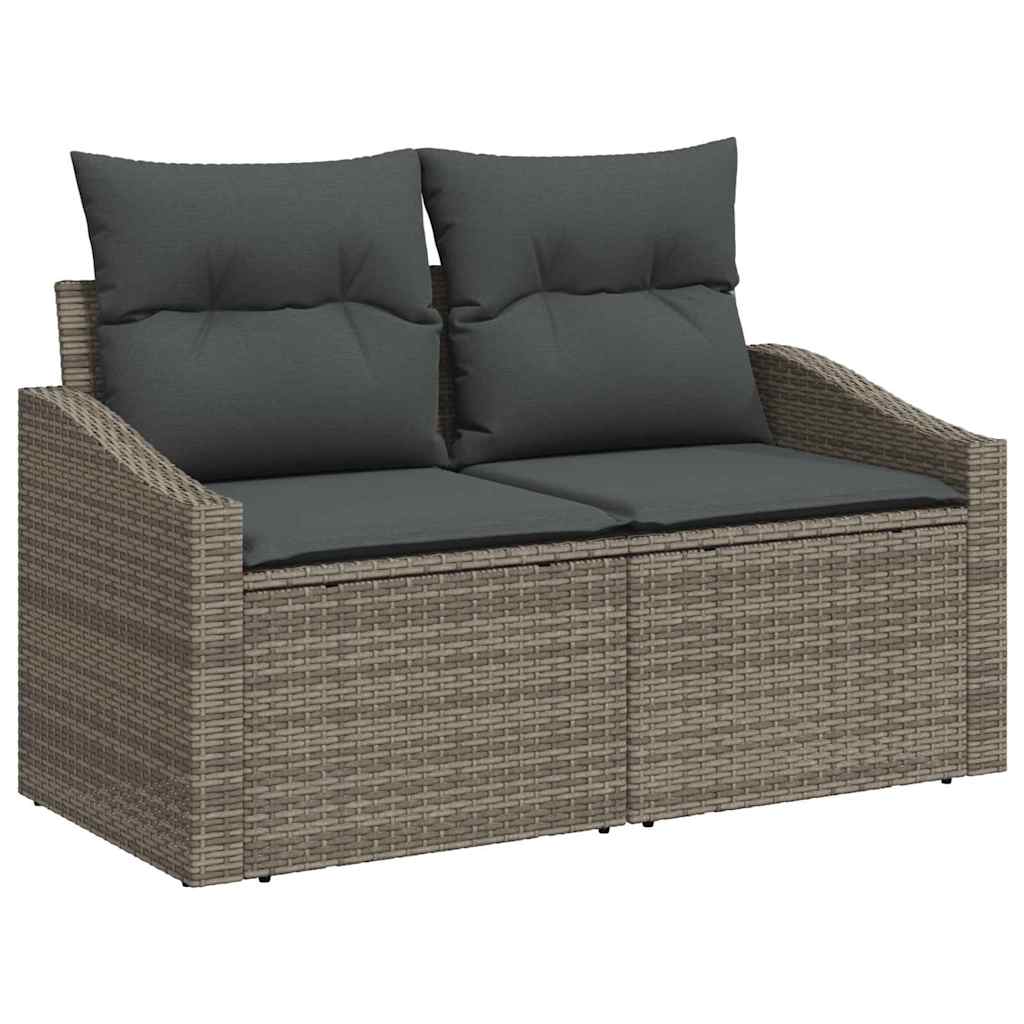 Garten-Sofa-Set mit Kissen mit Speicher 10 pcs Grau