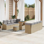Garten-Sofa-Set mit Kissen 11 pcs Beige und Hellgrau