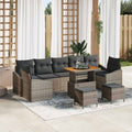 Gartensofa-set mit Kissen mit Speicher 10 pcs Grau Poly Rattan
