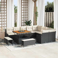 Gartensofa-set mit Kissen 12 pcs Schwarz Poly Rattan