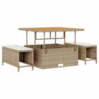 Gartensofa-set mit Kissen mit Speicher 12 pcs Beige Poly Rattan
