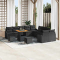 Gartensofa-set mit Kissen 13 pcs Schwarz Poly Rattan
