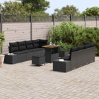 Gartensofa-set mit Kissen Schwarz 90 x 55 x 71 cm Poly Rattan