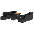 Gartensofa-set mit Kissen Schwarz 90 x 55 x 71 cm Poly Rattan