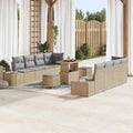 Gartensofa-set mit Kissen Beige 90 x 55 x 71 cm Poly Rattan