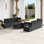 Gartensofa-set mit Kissen Schwarz 100 x 100 x 71 cm Poly Rattan