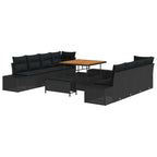 Gartensofa-set mit Kissen Schwarz 100 x 100 x 71 cm Poly Rattan