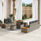 Garten-Sofa-Set mit Kissen 8 pcs Hellgrau und Dunkelgrau