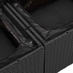 Gartensofa-set mit Kissen 12 pcs Schwarz Poly Rattan