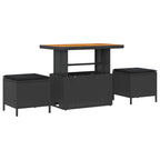 Gartensofa-set mit Kissen 11 pcs Schwarz Poly-Rattan