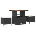 Gartensofa-set mit Kissen 14 pcs Schwarz und Creme Poly-Rattan