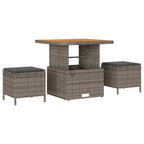 Gartensofa-set mit Kissen 14 pcs Grau Poly-Rattan