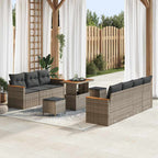 Gartensofa-set mit Kissen 14 pcs Grau Poly-Rattan