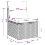 Garten-Sofa-Set mit Kissen mit Speicher Schwarz Poly Rattan
