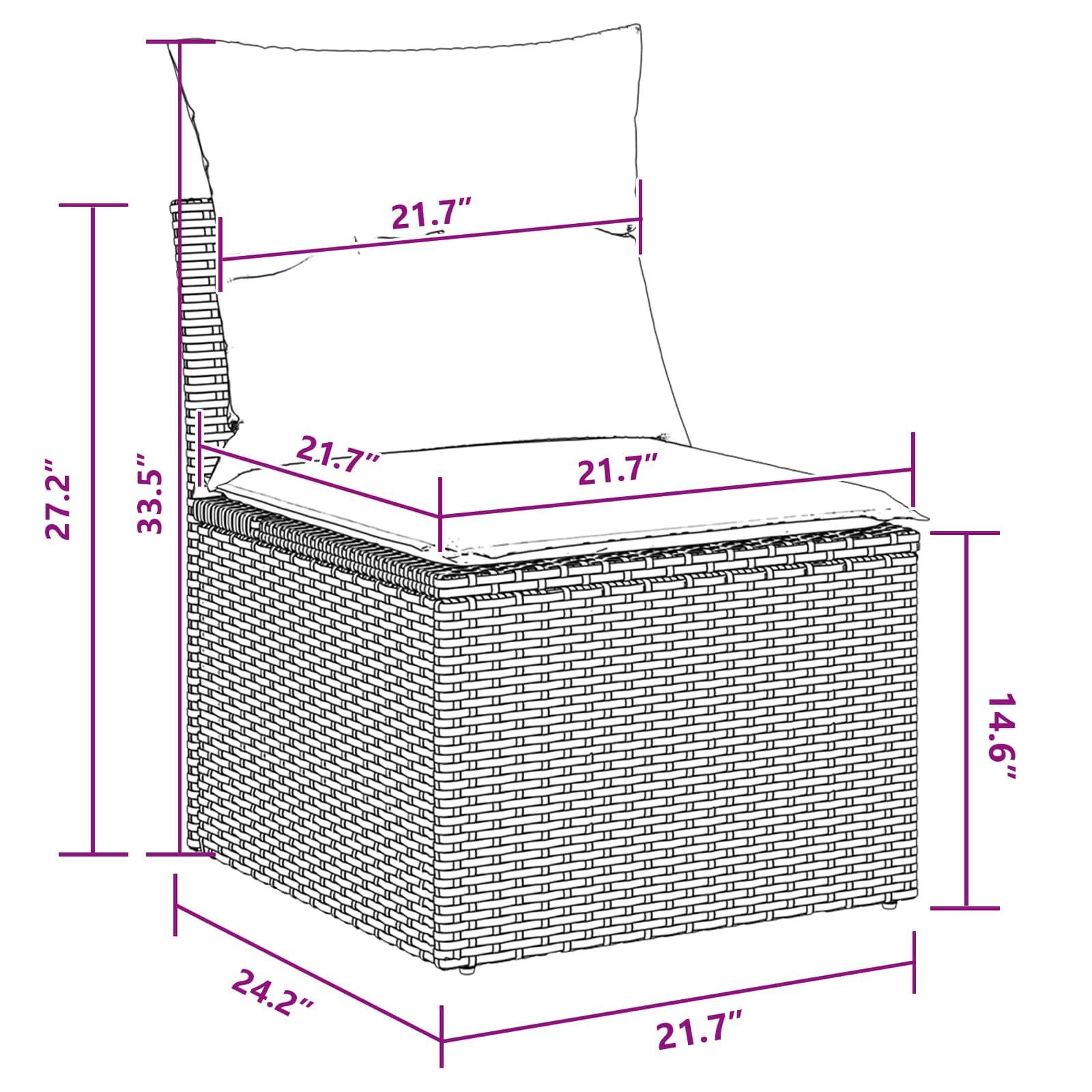 Garten-Sofa-Set mit Kissen mit Speicher Schwarz Poly Rattan