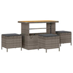 Gartensofa-set mit Kissen 18 pcs Grau Poly-Rattan