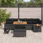 Gartensofa-set mit Kissen 11 pcs Schwarz Poly-Rattan