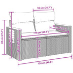 Gartensofa-set mit Kissen 11 pcs Schwarz Poly-Rattan
