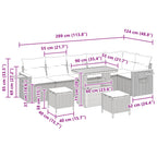 Gartensofa-set mit Kissen 11 pcs Schwarz Poly-Rattan