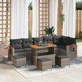 Gartensofa-set mit Kissen 12 pcs Grau Poly-Rattan