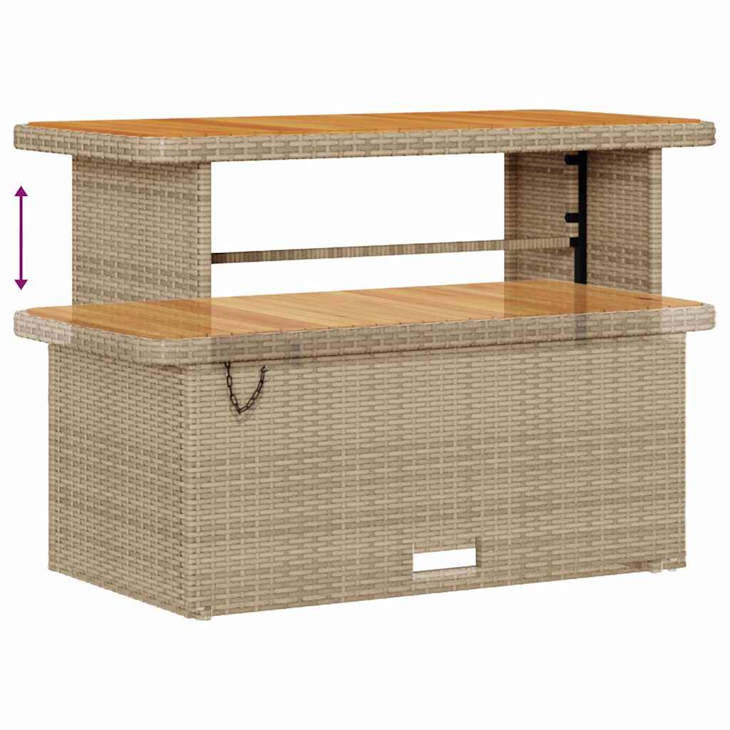Gartensofa-set mit Kissen 14 pcs Beige und Creme Poly-Rattan