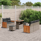 Gartensofa-set mit Kissen 10 pcs Grau Poly-Rattan