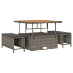 Gartensofa-set mit Kissen 11 pcs Grau Poly-Rattan