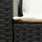 4tlg. Garten-Sofagarnitur mit Kissen L-Form Schwarz Poly Rattan