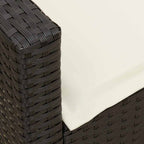 4tlg. Garten-Sofagarnitur mit Kissen L-Form Schwarz Poly Rattan