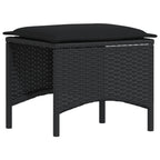 4tlg. Garten-Sofagarnitur mit Kissen L-Form Schwarz Poly Rattan