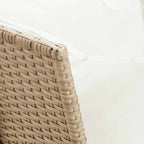 4-tlg. Garten-Sofagarnitur mit Kissen L-Form Beige Poly Rattan