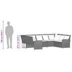 Gartensofa mit Kissen Schwarz Poly Rattan
