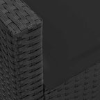 Gartensofa mit Kissen Schwarz Poly Rattan