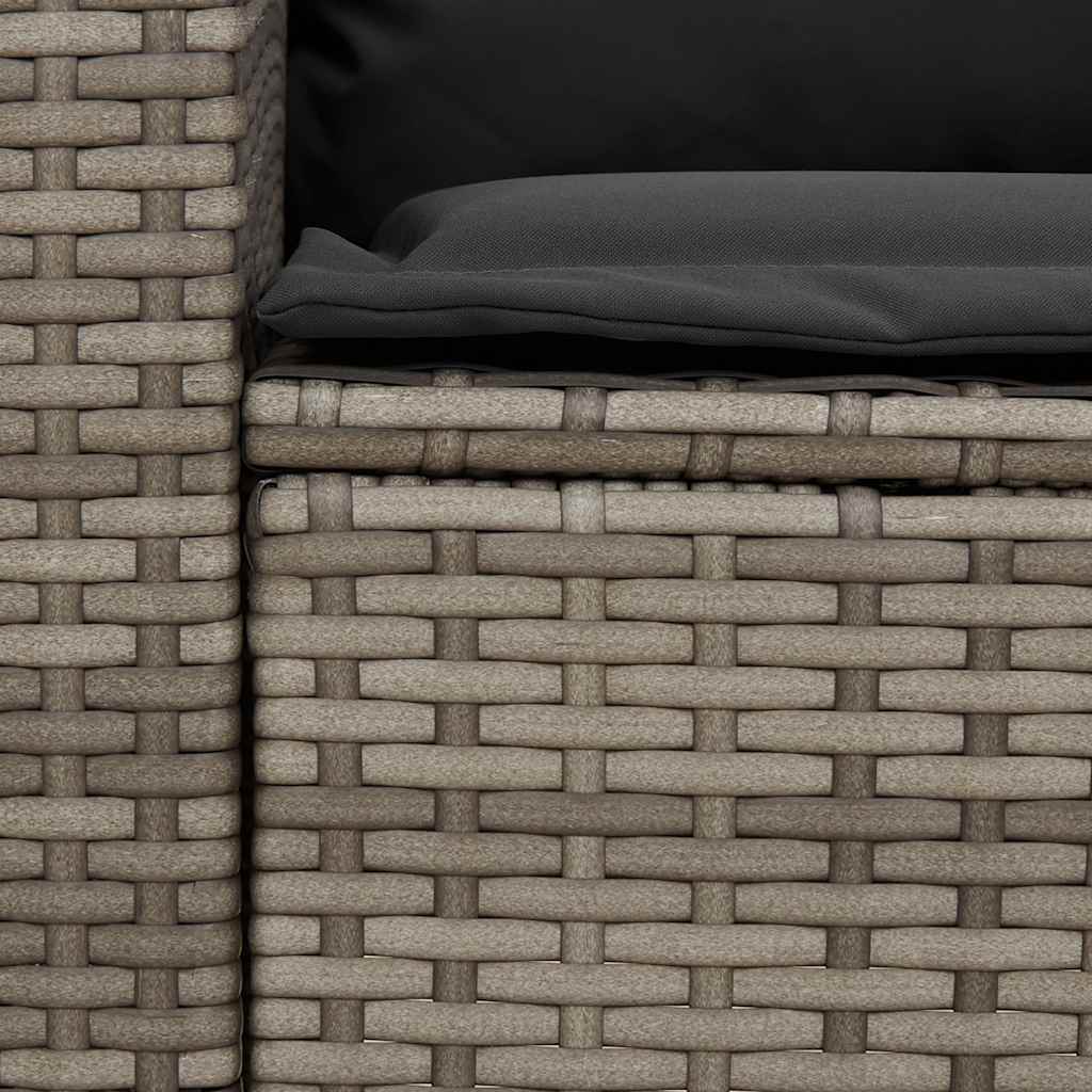 Gartensofa mit Kissen Grau Poly Rattan
