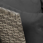 Gartensofa mit Kissen Grau Poly Rattan